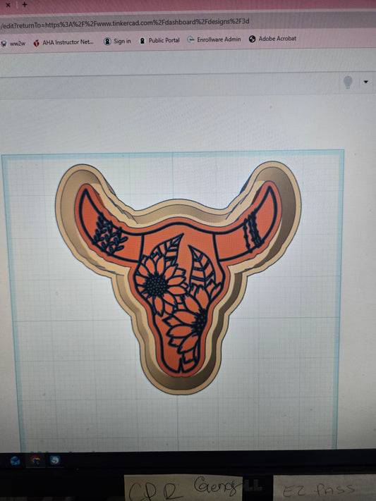Sunflower Bullskull Mold